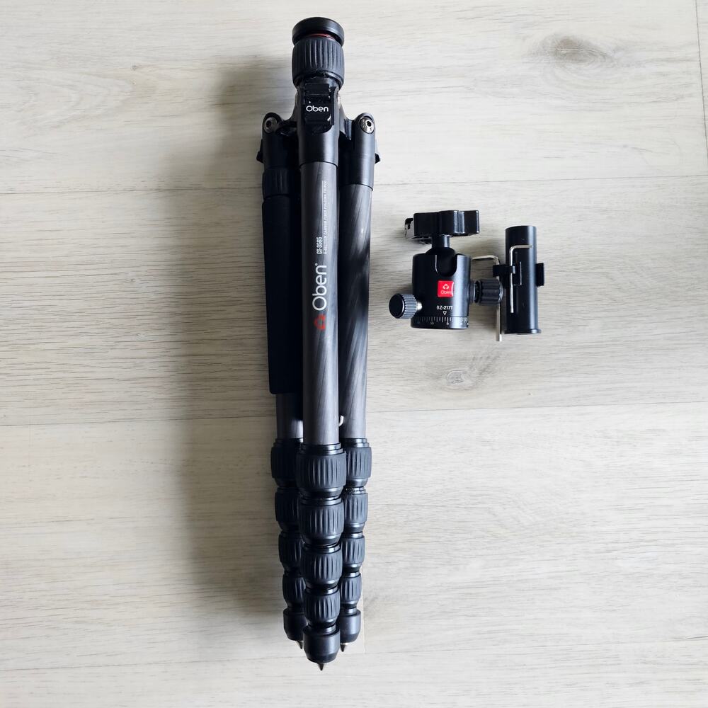 Oben CT-3565 Carbon Fiber Travel Tripod and BZ-217T Triple-Action Ball Head